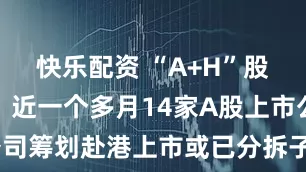 快乐配资 “A+H”股持续扩容！近一个多月14家A股上市公司筹划赴港上市或已分拆子公司在港上市